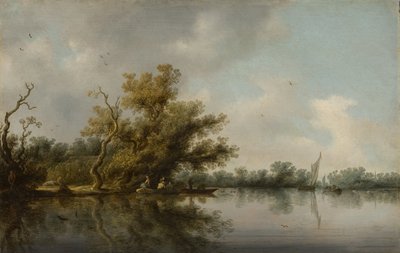 Riverbank with Trees by Salomon van Ruisdael or Ruysdael